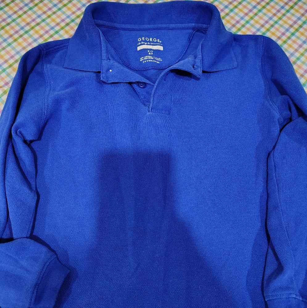 Kids Classic Rotal Blue Polo Style Uniform Shirt